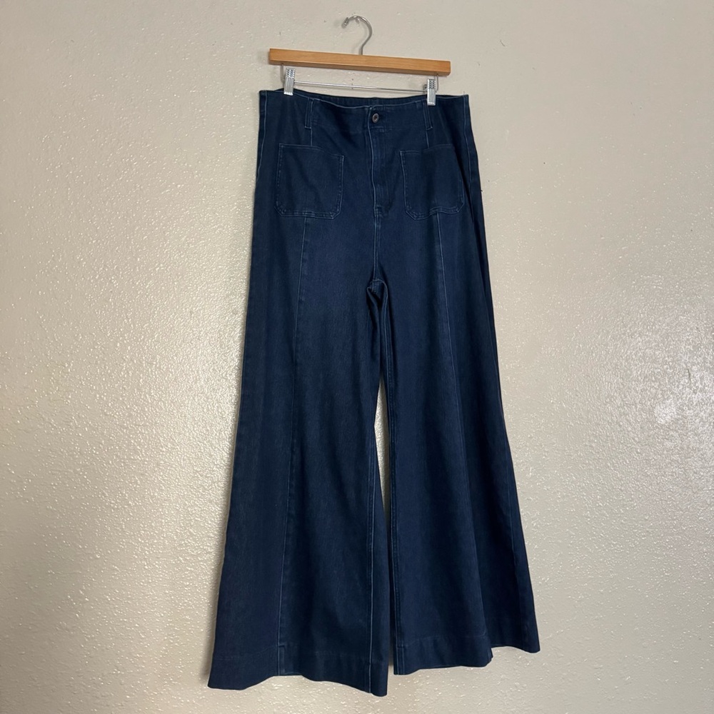 Halara Flex High Waisted Pockets Washed Casual Wide Leg Jeans - Picture 10 of 11